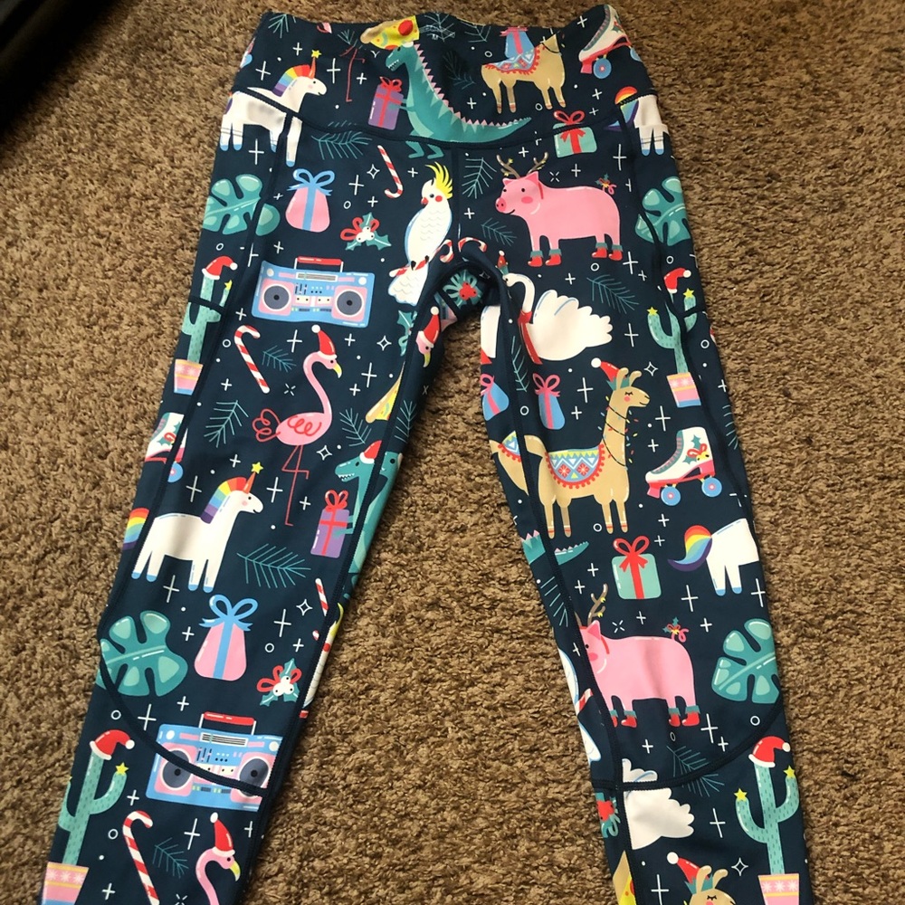 Feed me fight me Christmas/ holiday workout leggings